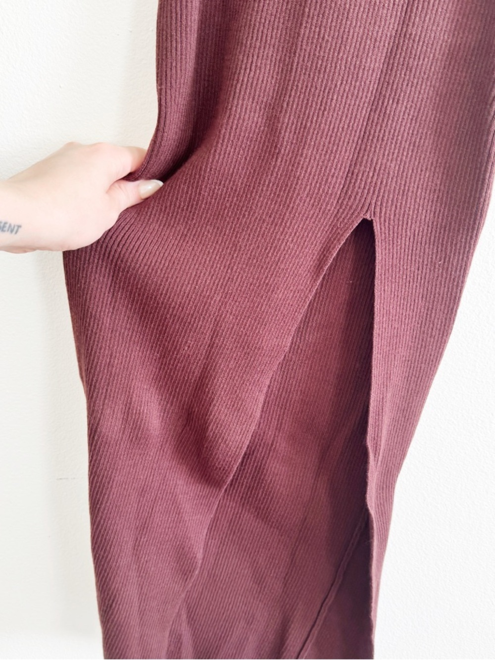 Windsor Brown Sleeveless Knit Turtleneck midi dress large - Picture 2 of 5